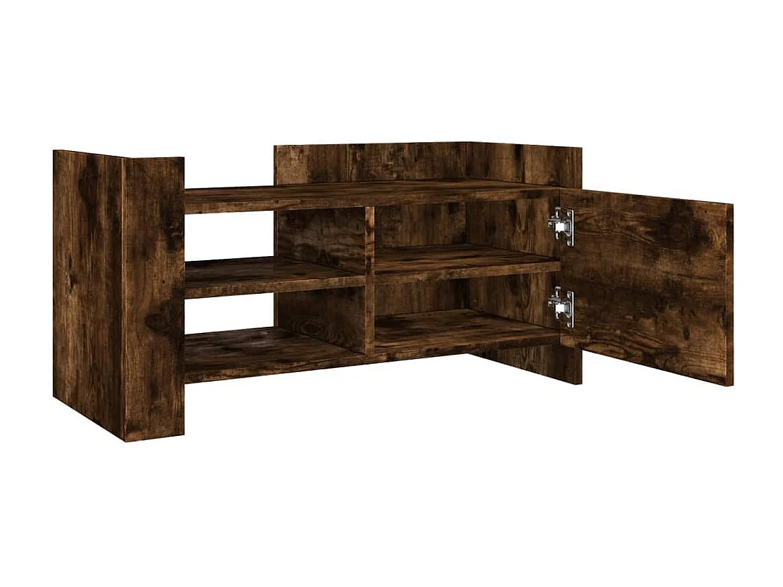 Nando  Meuble TV chêne fumé 80x35x40 cm bois d'ingénierie