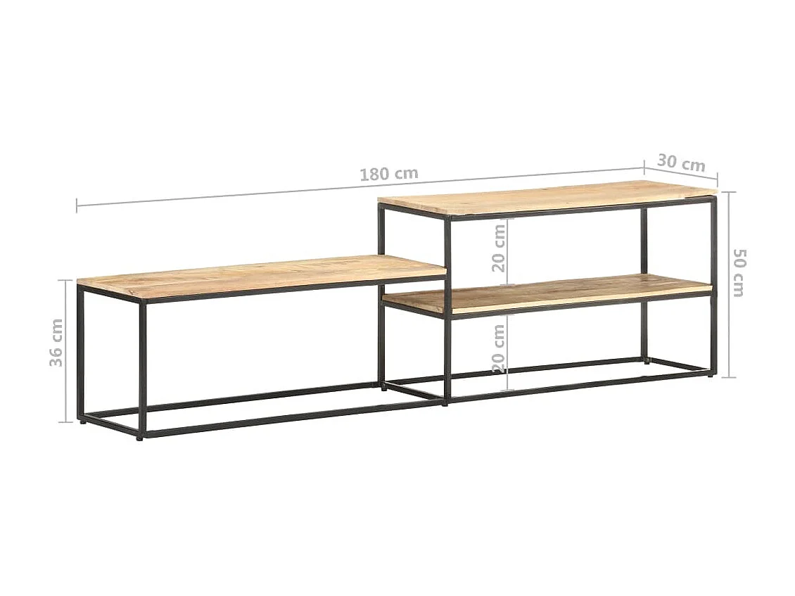 Øyunn  Tv-meubel 180x30x50 cm ruw mangohout
