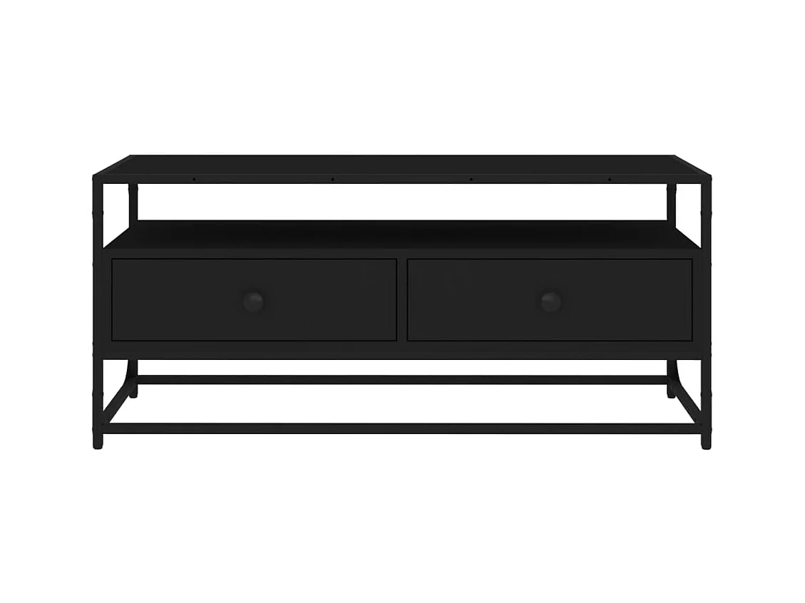 Bralir  Meuble TV noir 100x35x45 cm bois d'ingénierie