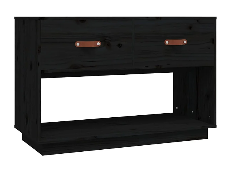 Carly Grace  Meuble TV Noir 90x40x60 cm Bois de pin massif