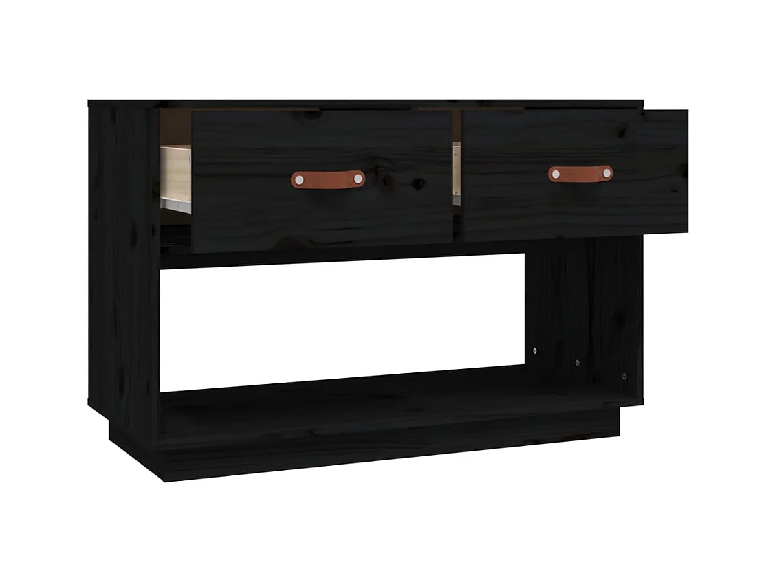 Carly Grace  Tv-meubel 90x40x60 cm massief grenenhout zwart