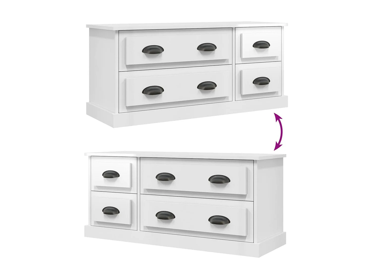 Joeri  Meuble TV blanc brillant 100x35,5x45 cm bois d'ingénierie