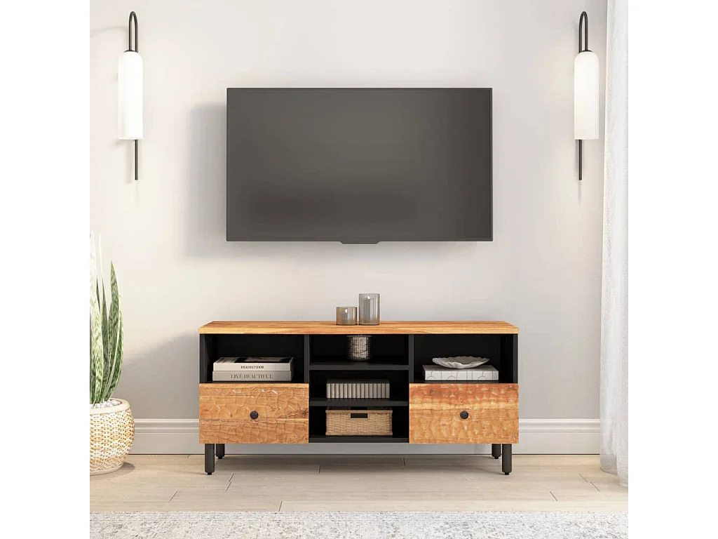 Luc-Élie  Tv-meubel 100x33x46 cm massief acaciahout
