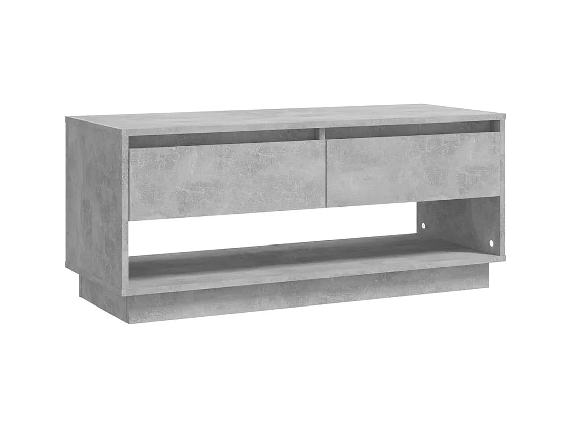Ilias  Meuble TV gris béton 102x41x44 cm bois d'ingénierie
