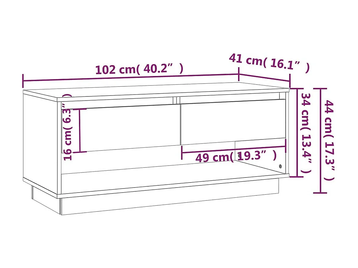 Ilias  Meuble TV gris béton 102x41x44 cm bois d'ingénierie