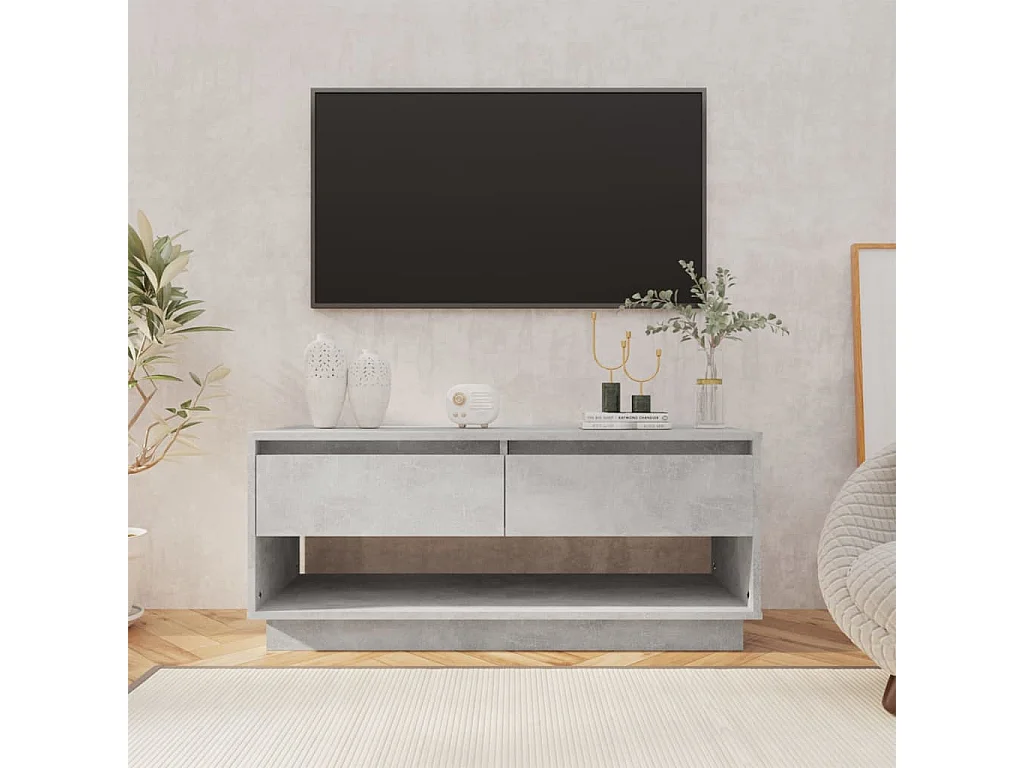 Ilias  Tv-meubel 102x41x44 cm bewerkt hout betongrijs