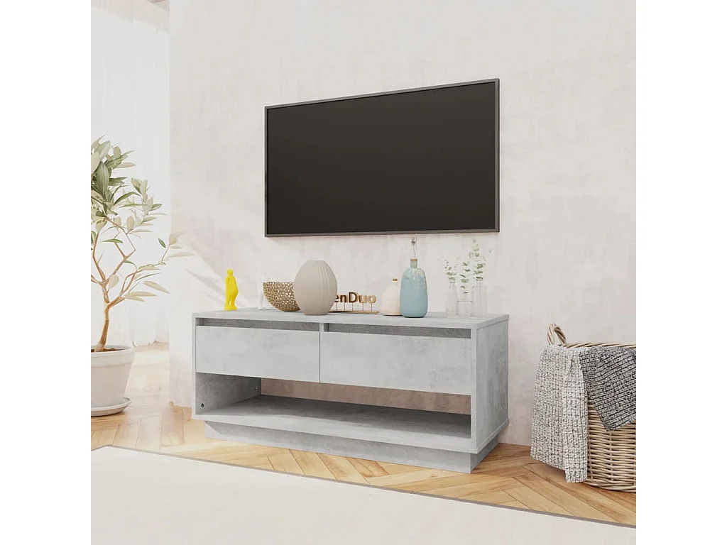 Ilias  Tv-meubel 102x41x44 cm bewerkt hout betongrijs