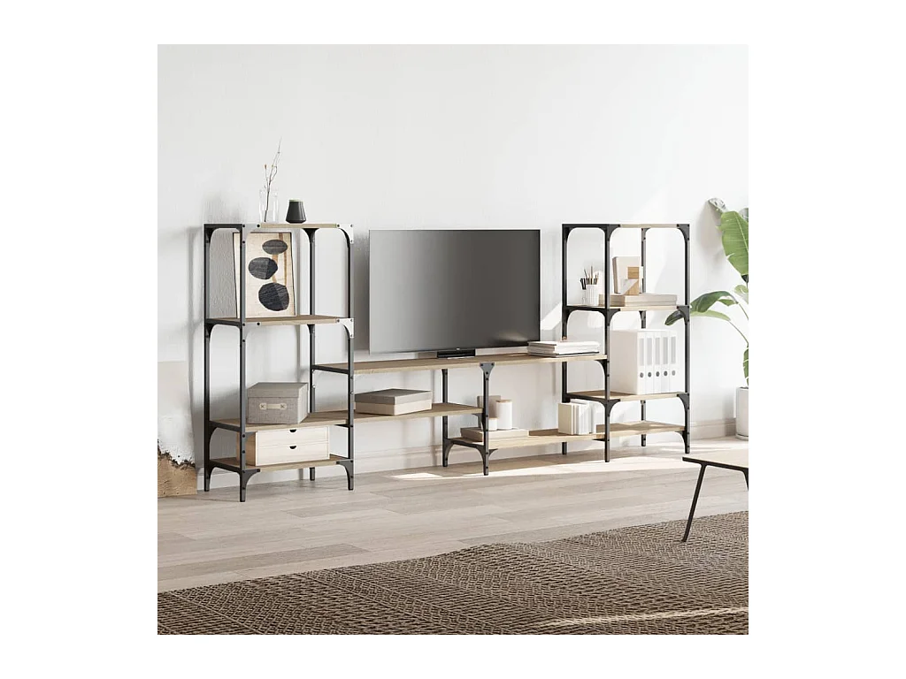 Cilyra  Meuble TV chêne sonoma 206,5x28,5x95 cm bois d'ingénierie