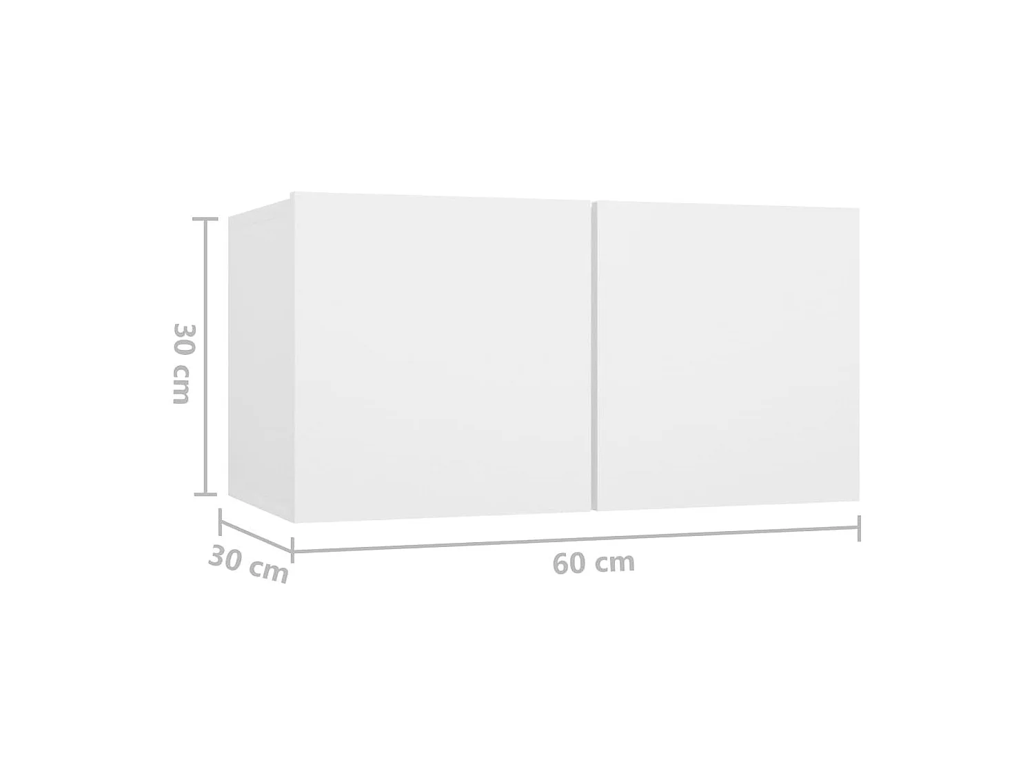 Masimo  Tv-hangmeubelen 2 st 60x30x30 cm wit