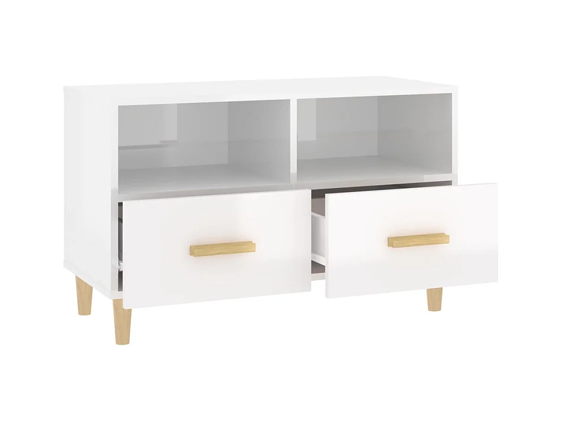 Millingen aan de Rijn  Mueble de TV madera contrachapada blanco brillo 80x36x50 cm