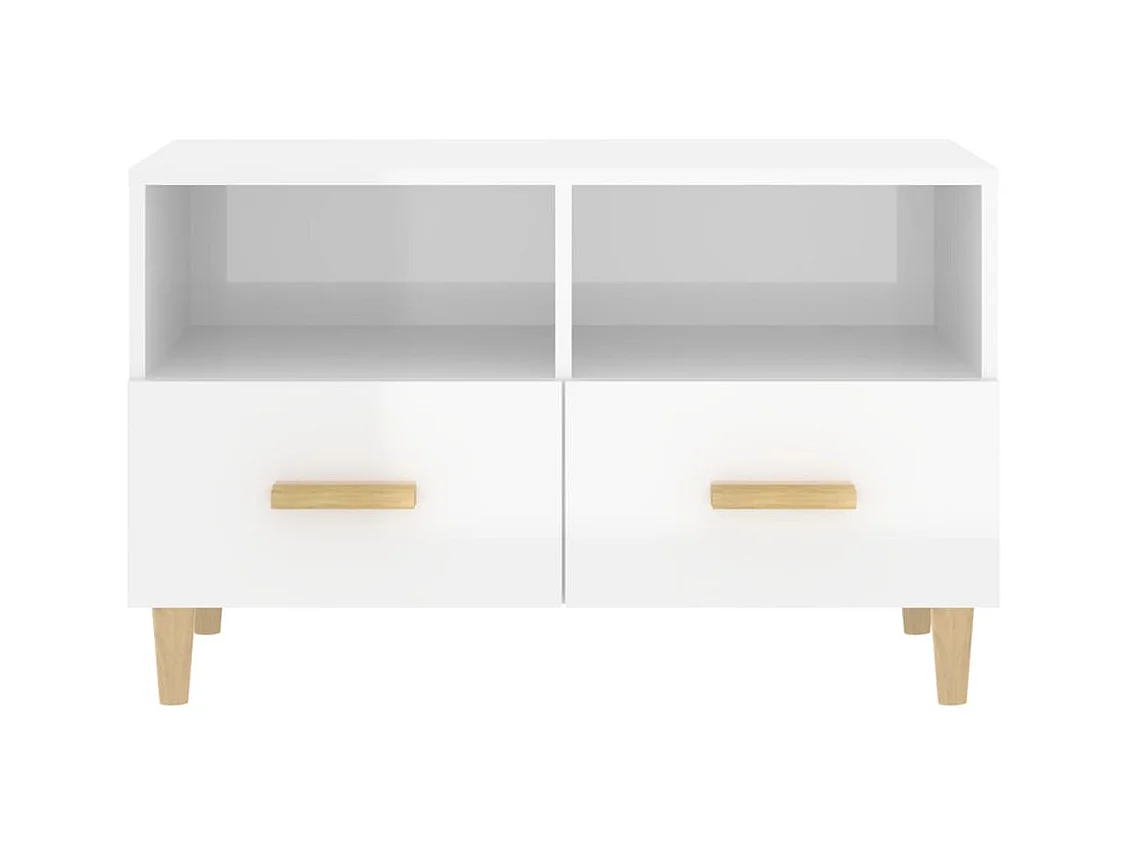 Millingen aan de Rijn  Mueble de TV madera contrachapada blanco brillo 80x36x50 cm