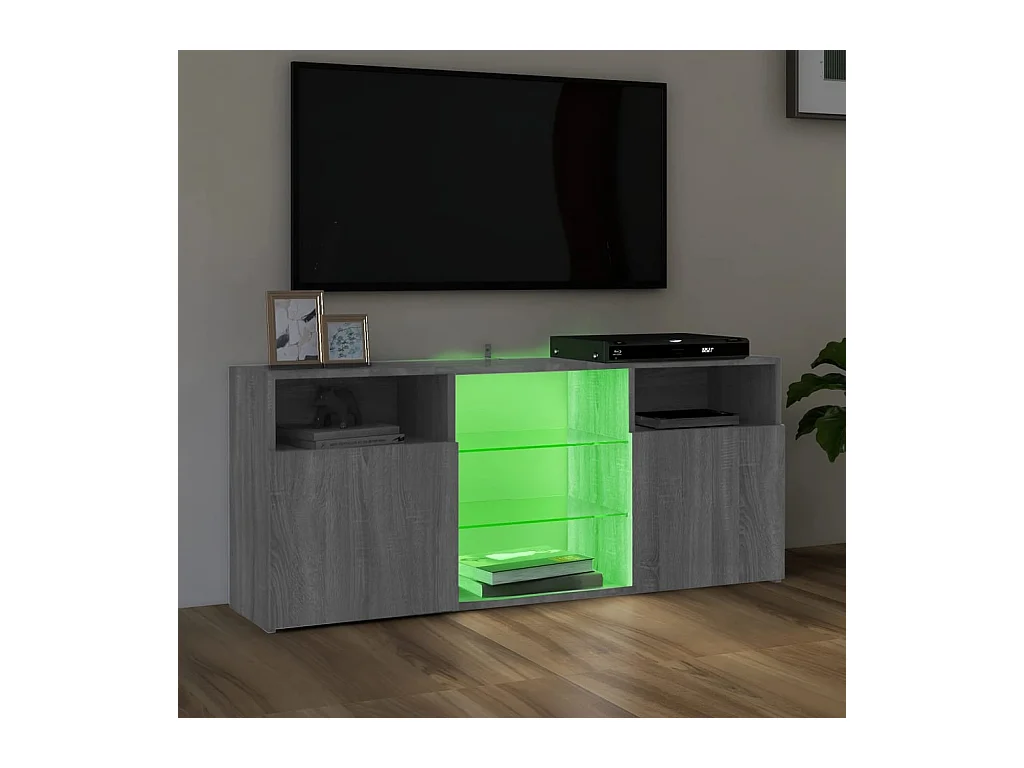 Webster City  Meuble TV avec lumières LED Sonoma gris 120x30x50 cm