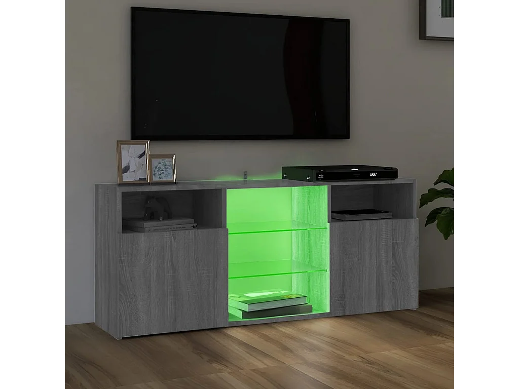 Webster City  Tv-meubel met LED-verlichting 120x30x50 cm grijs sonoma eiken