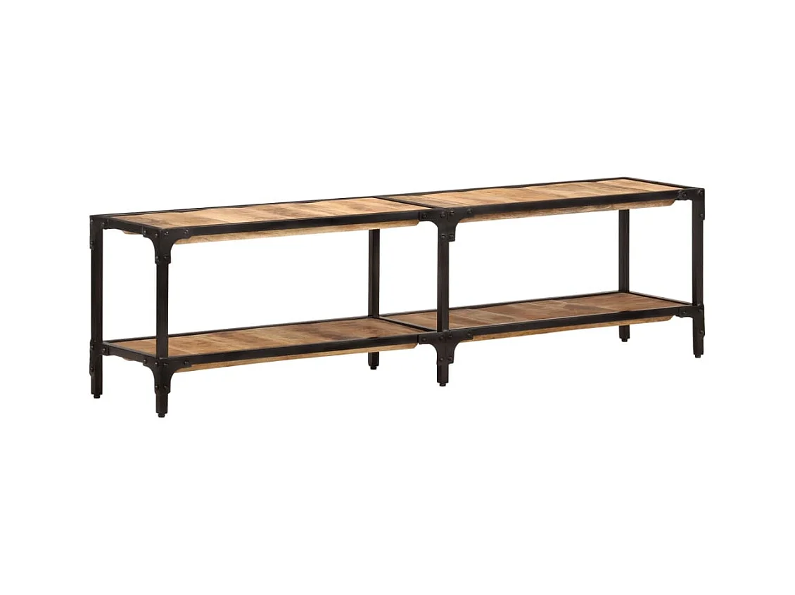 Faenora  Meuble TV 150x30x41 cm bois massif de manguier