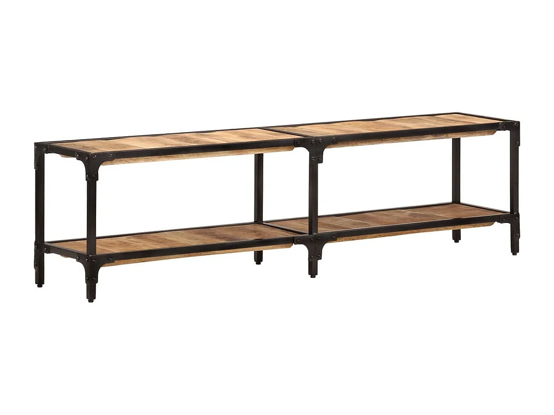 Faenora  Meuble TV 150x30x41 cm bois massif de manguier