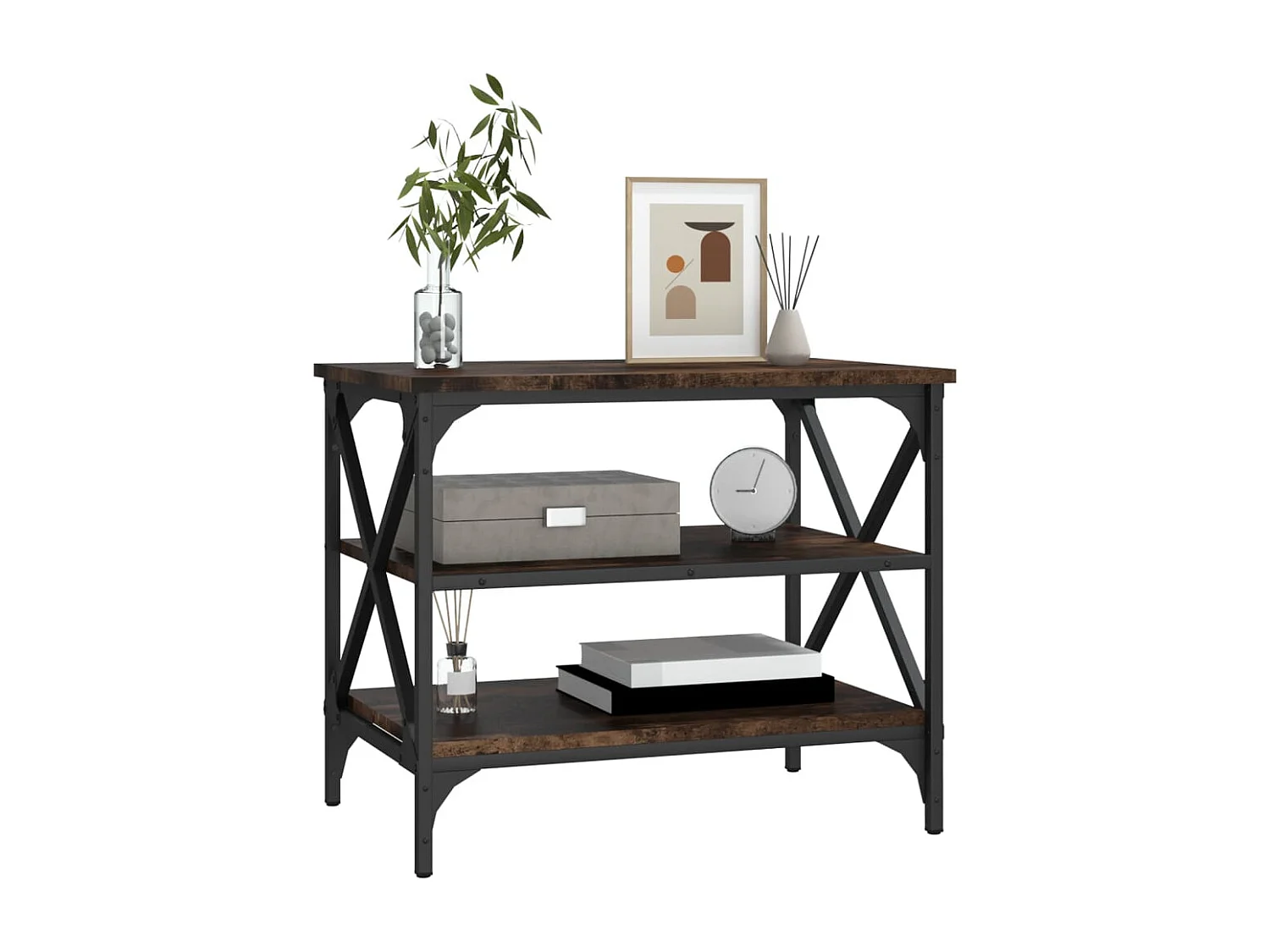 Othmane  Meuble TV Chêne fumé 60x40x50 cm Bois d'ingénierie