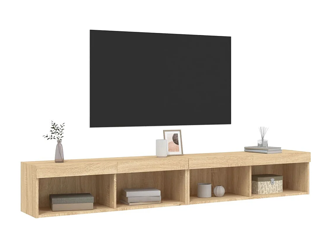 Mano  Meubles TV avec lumières LED 2 pcs chêne sonoma 100x30x30 cm