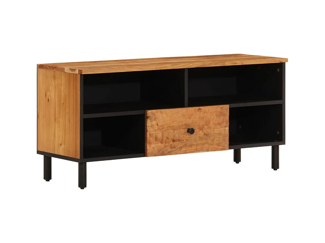 Telira  Mueble de TV madera maciza de acacia 100x33x46 cm