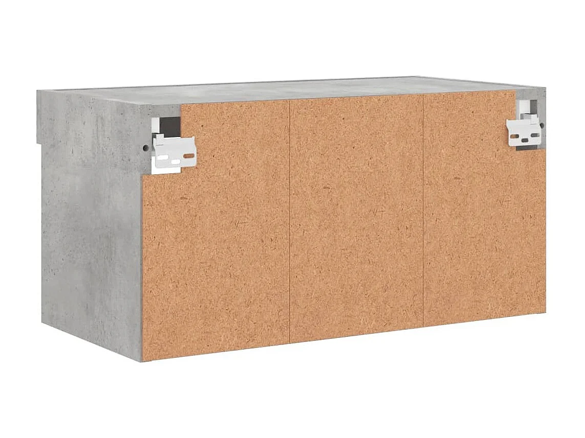 Mano  Meuble TV avec lumières LED gris béton 60x30x30 cm