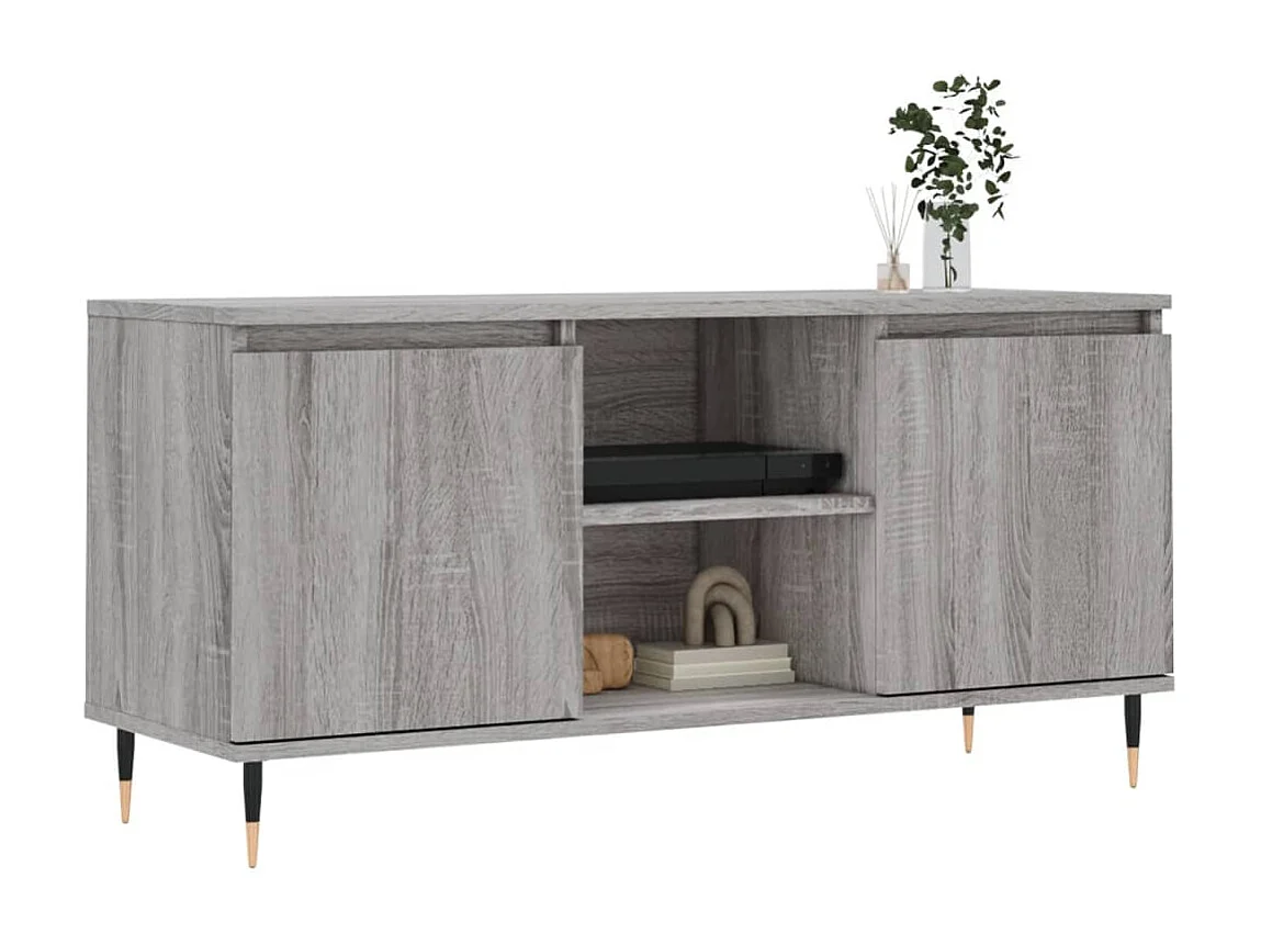 Grylor  Meuble TV sonoma gris 104x35x50 cm bois d'ingénierie