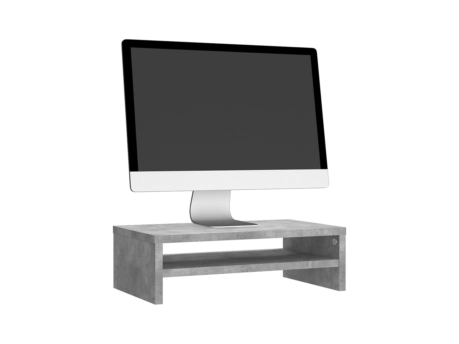 Prolenta Premium -  Soporte de pantalla madera ingeniería gris hormigón 42x24x13 cm