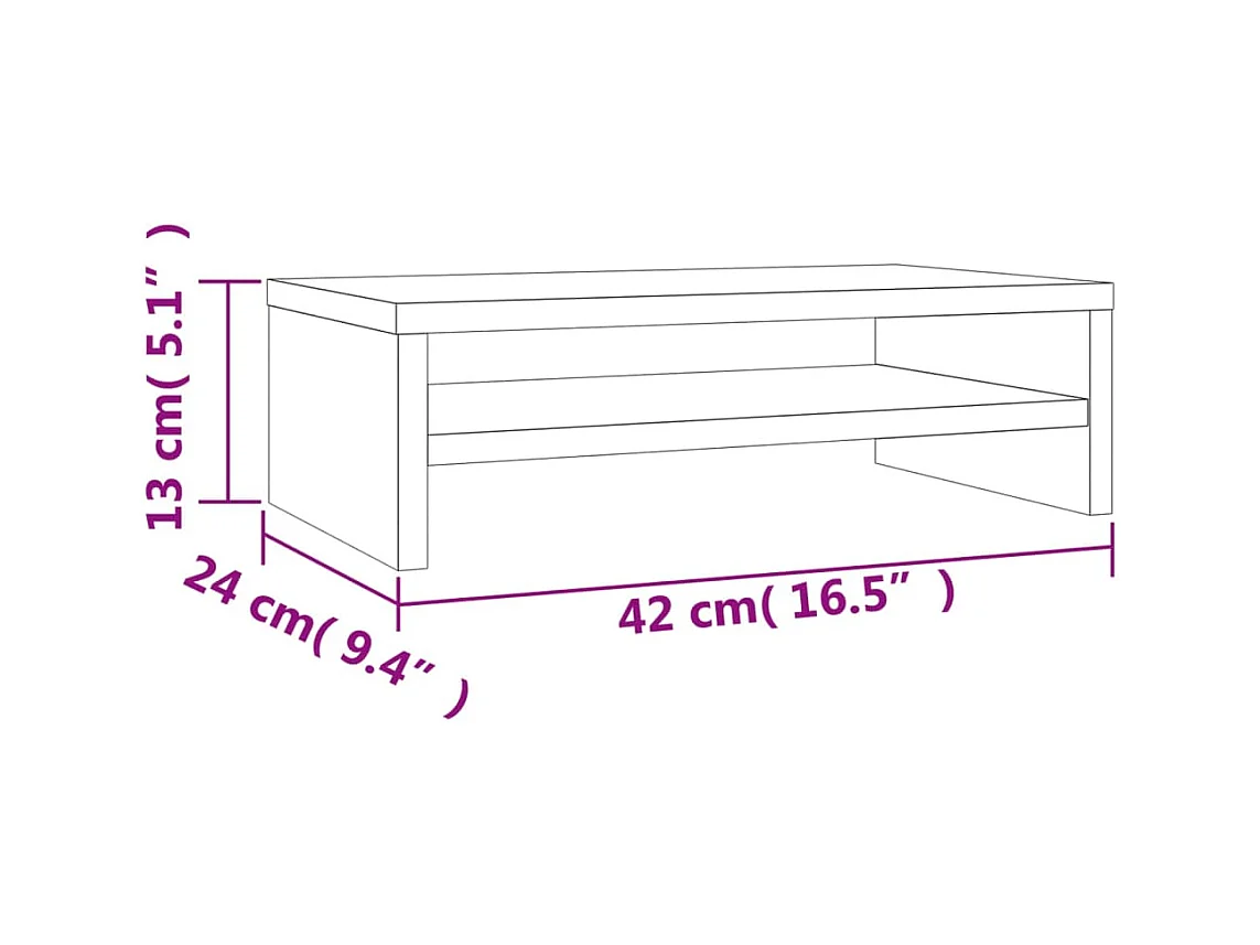 Prolenta Premium -  Soporte de pantalla madera ingeniería gris hormigón 42x24x13 cm