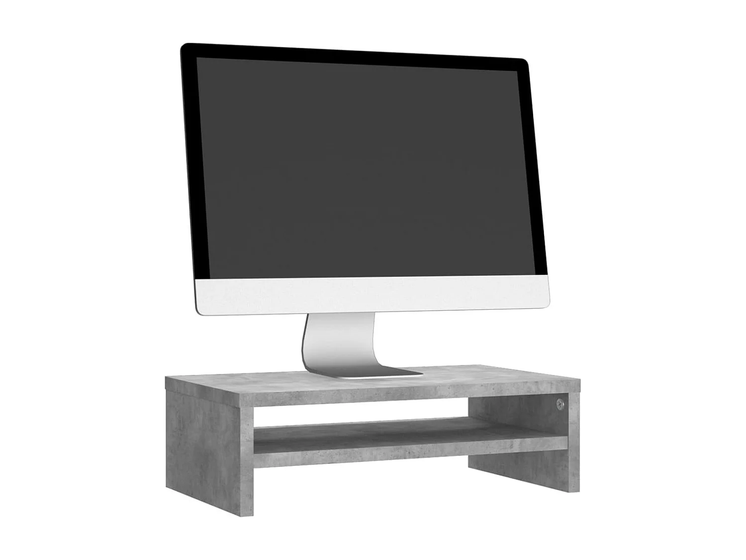 Prolenta Premium -  Monitorstandaard 42x24x13 cm bewerkt hout betongrijs