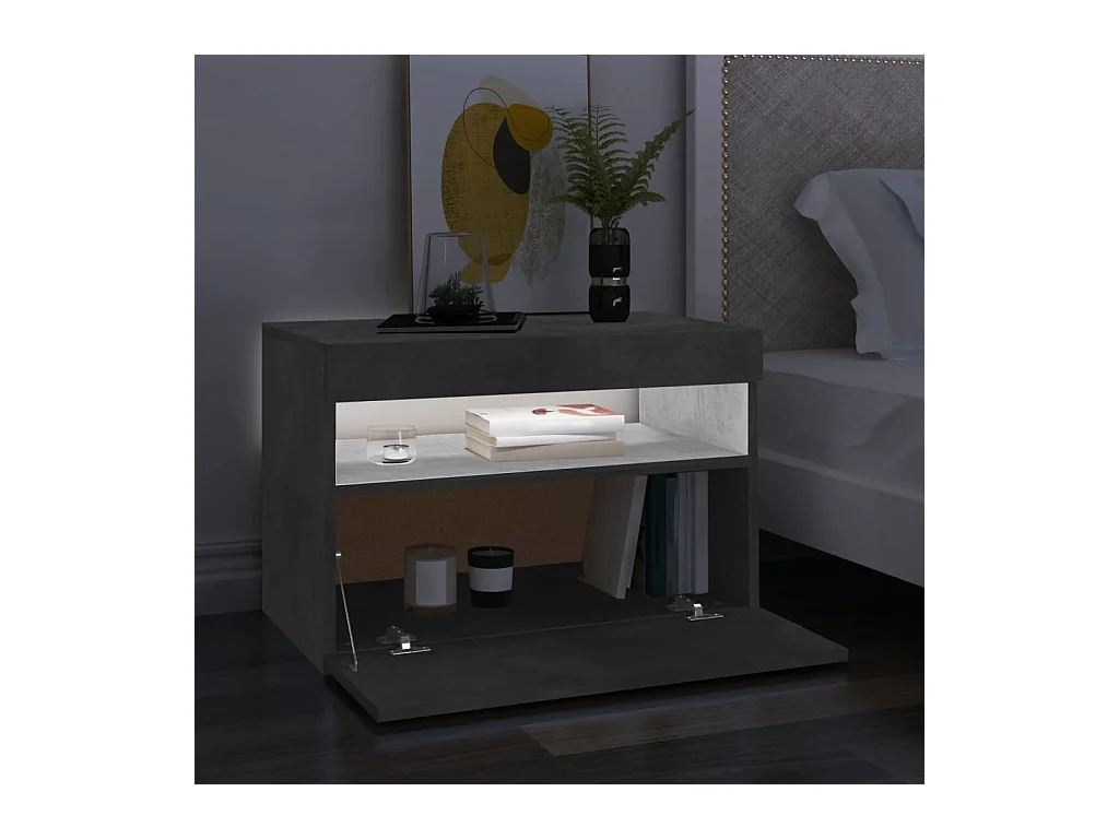 Ilion  Meubles TV avec lumières LED 2 pcs gris béton 60x35x40 cm