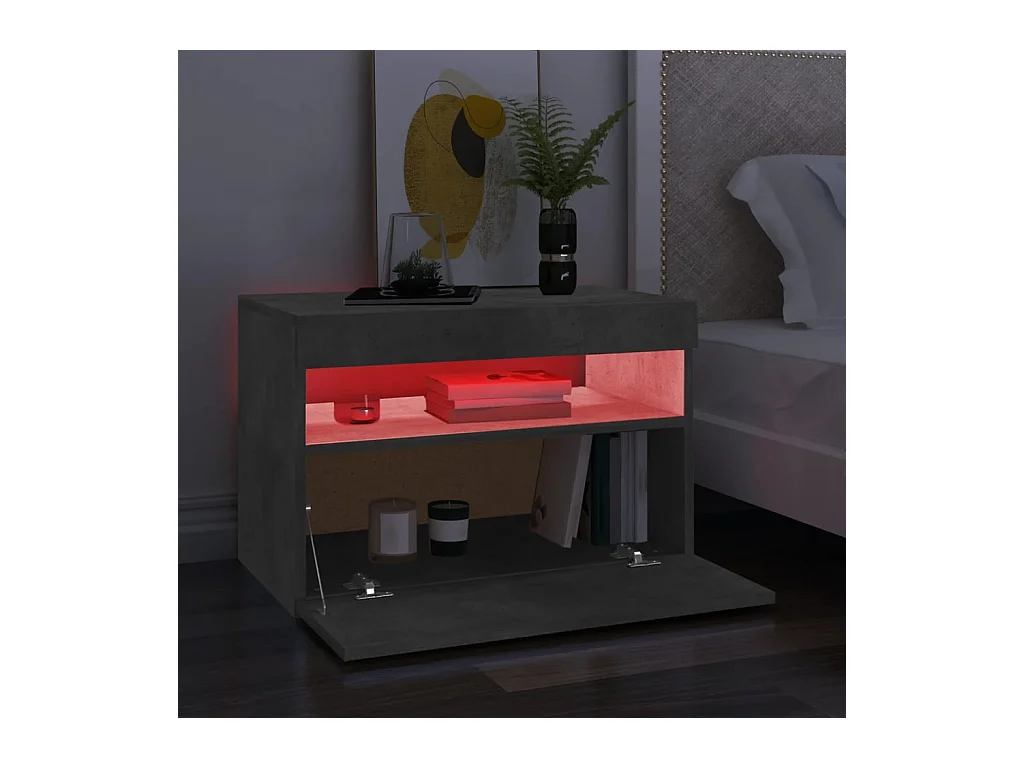 Ilion  Meubles TV avec lumières LED 2 pcs gris béton 60x35x40 cm