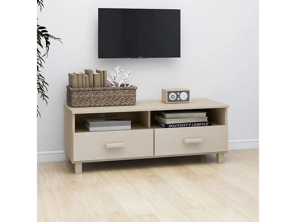 Lilia  Tv-meubel HAMAR 106x40x40 cm massief grenenhout honingbruin