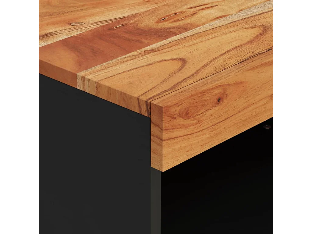 Nylvi  Mueble de TV madera maciza de acacia 60x33x43,5 cm