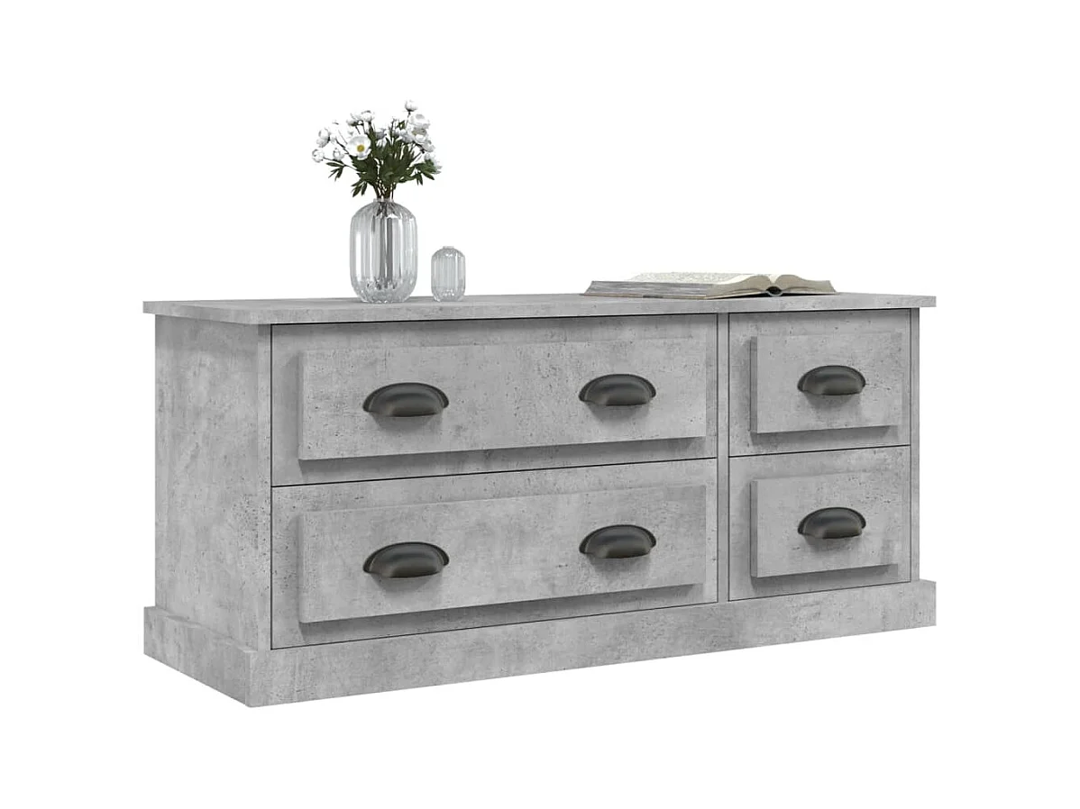 Joeri  Meuble TV gris béton 100x35,5x45 cm bois d'ingénierie