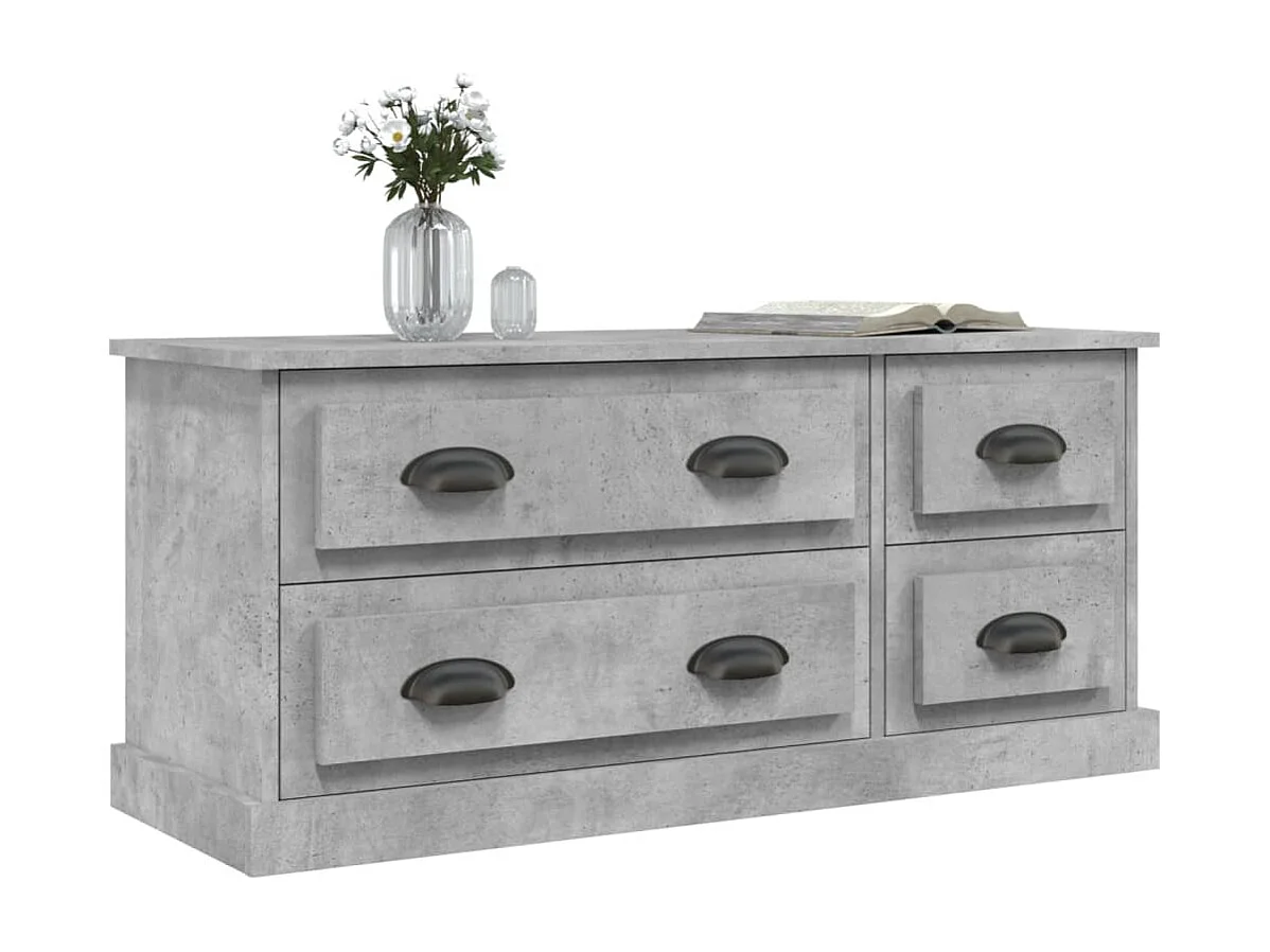 Joeri  Meuble TV gris béton 100x35,5x45 cm bois d'ingénierie