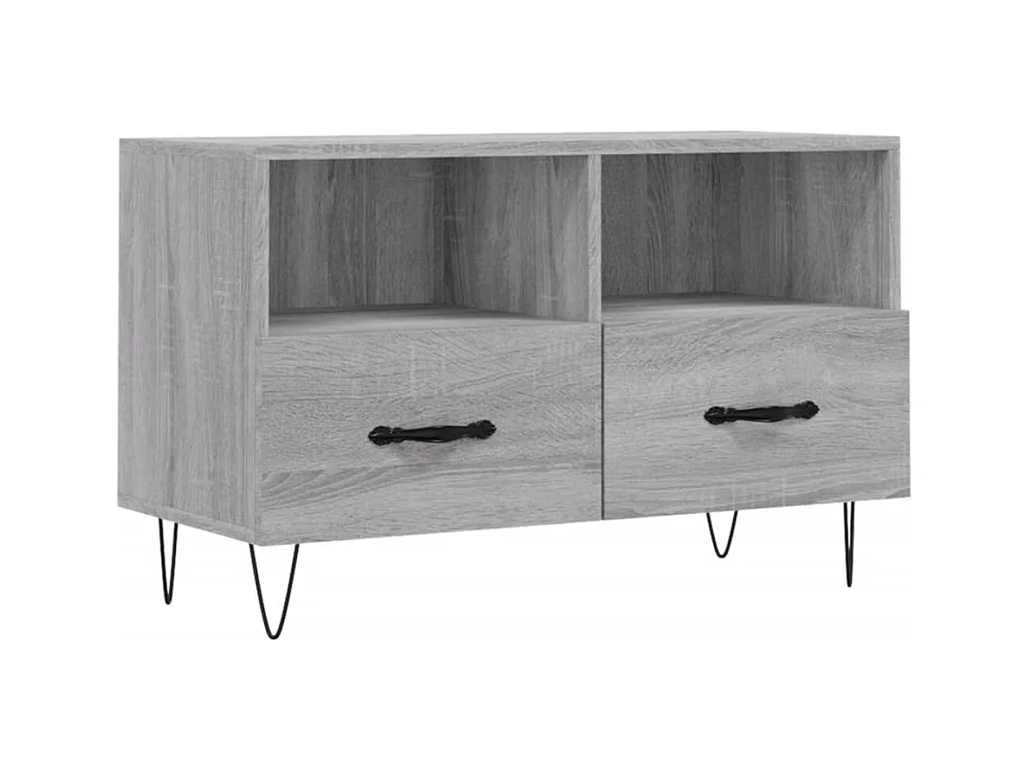Rødovre  Tv-meubel 80x36x50 cm bewerkt hout grijs sonoma eikenkleurig