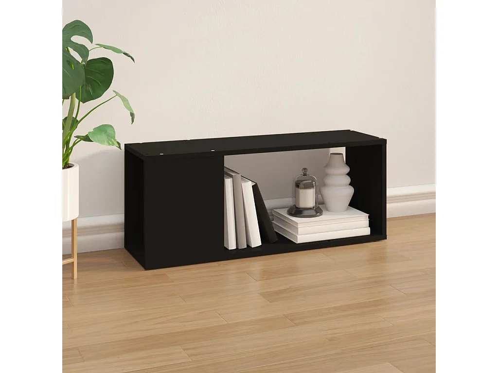 Norman  Meuble TV Noir 80x24x32 cm Bois d'ingénierie