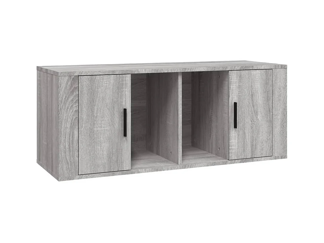 Alfinn  Tv-meubel 100x35x40 cm bewerkt hout grijs sonoma eikenkleurig