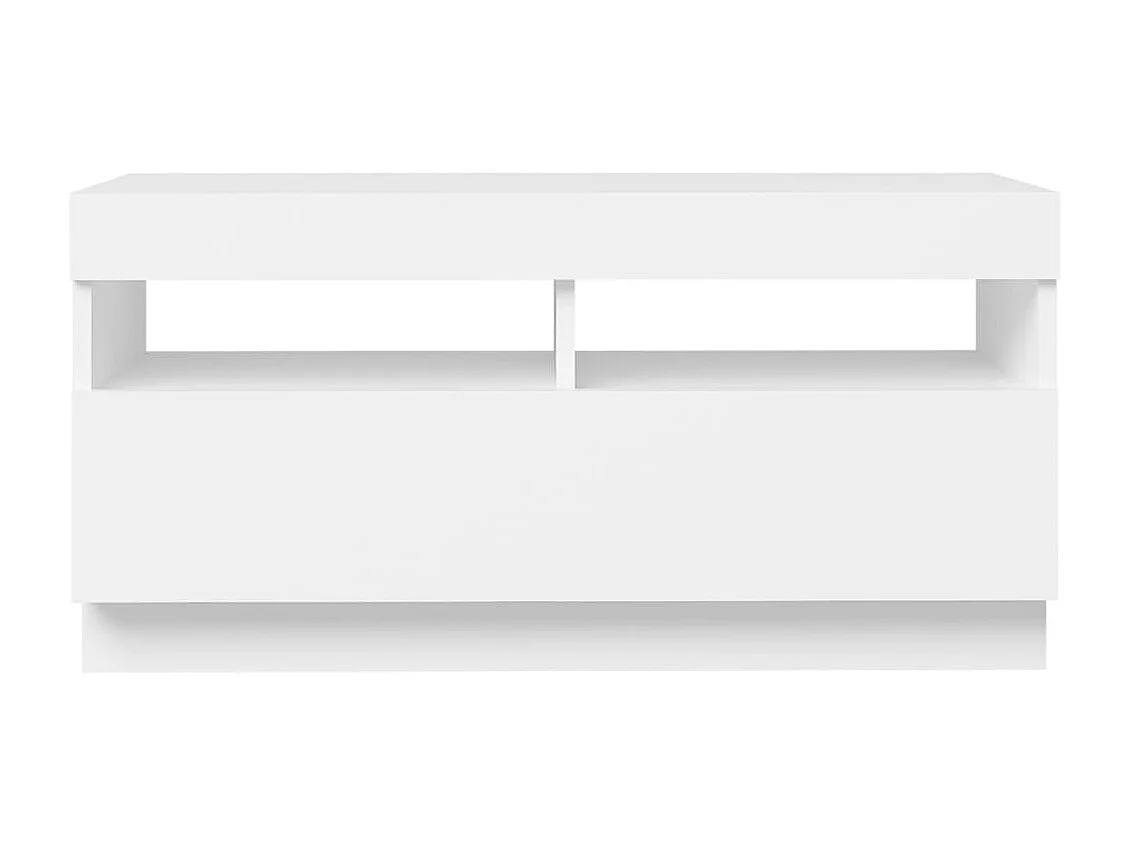 Roelant  Meuble TV avec lumières LED blanc 80x35x40 cm