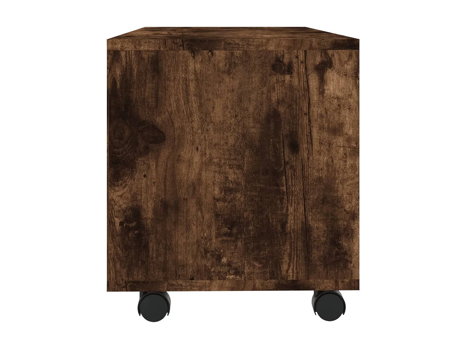 Yron  Mueble TV con ruedas madera contrachapada roble humo 90x35x35cm