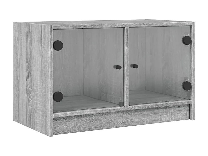 Herpen  Meuble TV avec portes en verre sonoma gris 68x37x42 cm
