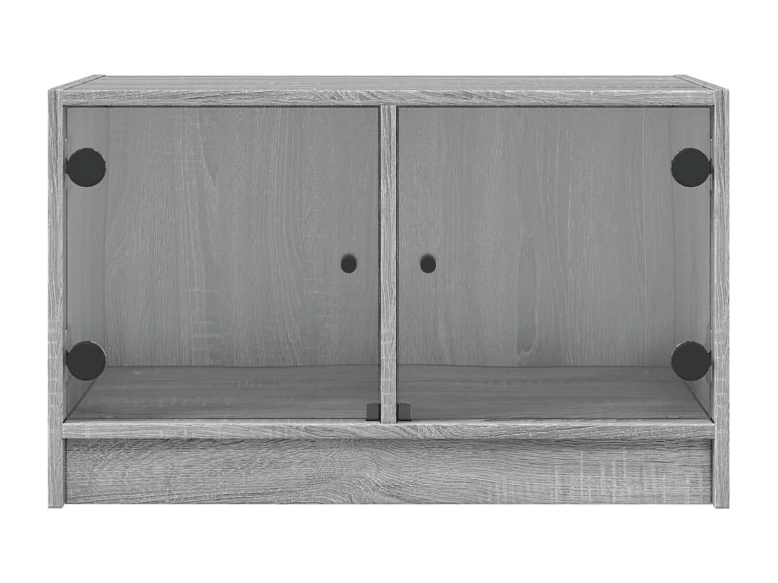 Herpen  Meuble TV avec portes en verre sonoma gris 68x37x42 cm