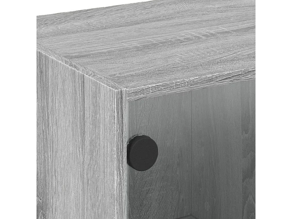 Herpen  Meuble TV avec portes en verre sonoma gris 68x37x42 cm