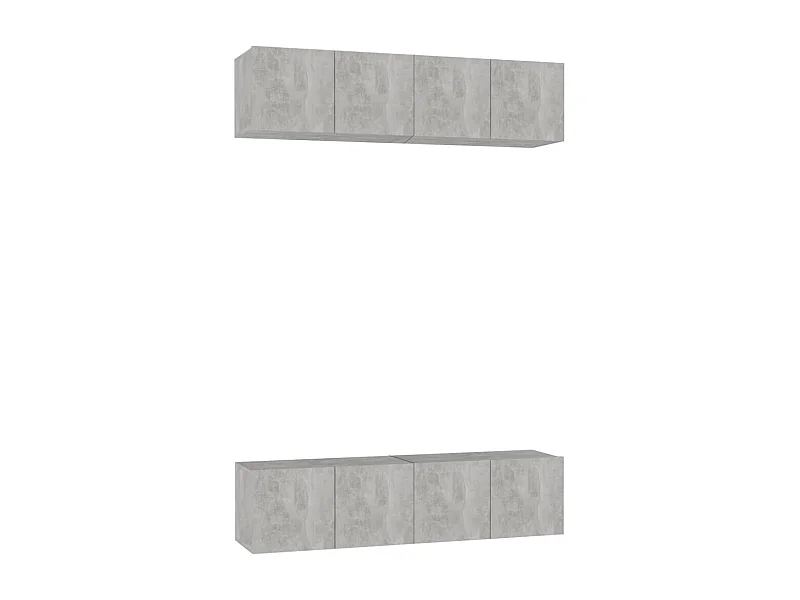 Sultan  Tv-meubelen 4 st 60x30x30 cm bewerkt hout betongrijs