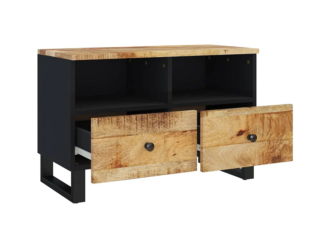 Cylen  Meuble TV 70x33x46 cm Bois massif de manguier