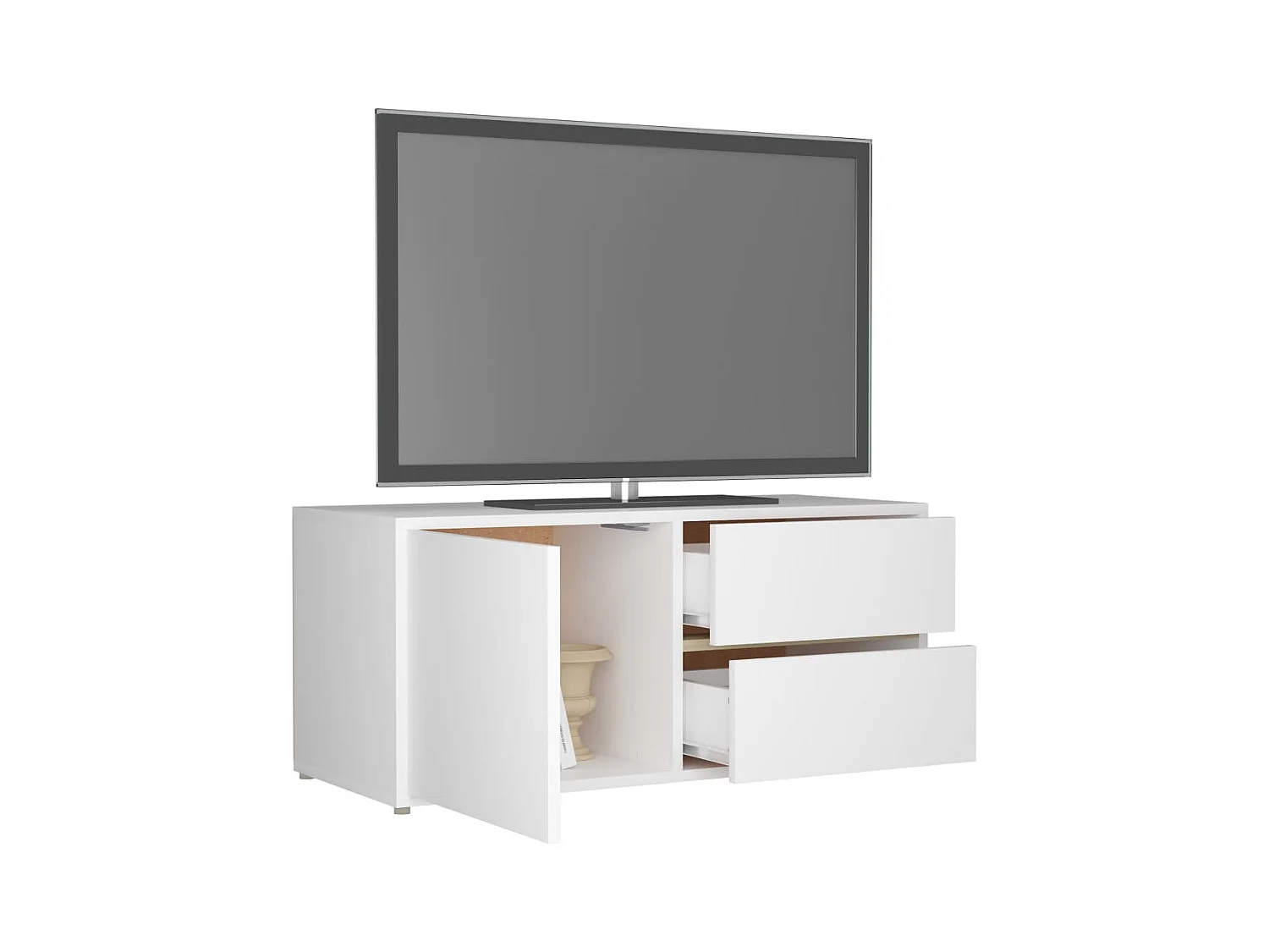 Waianae  Tv-meubel 80x34x36 cm bewerkt hout wit