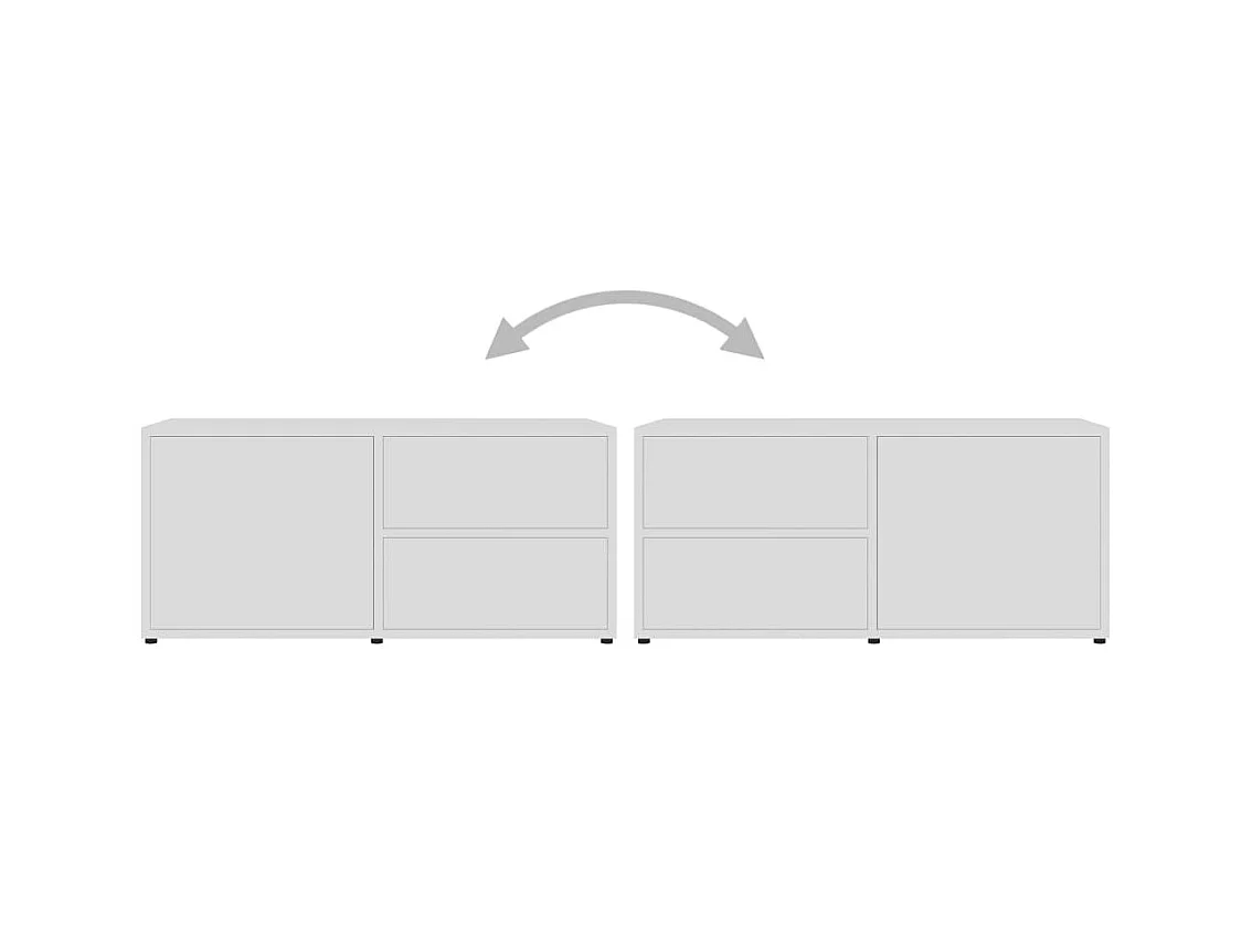 Waianae  Tv-meubel 80x34x36 cm bewerkt hout wit
