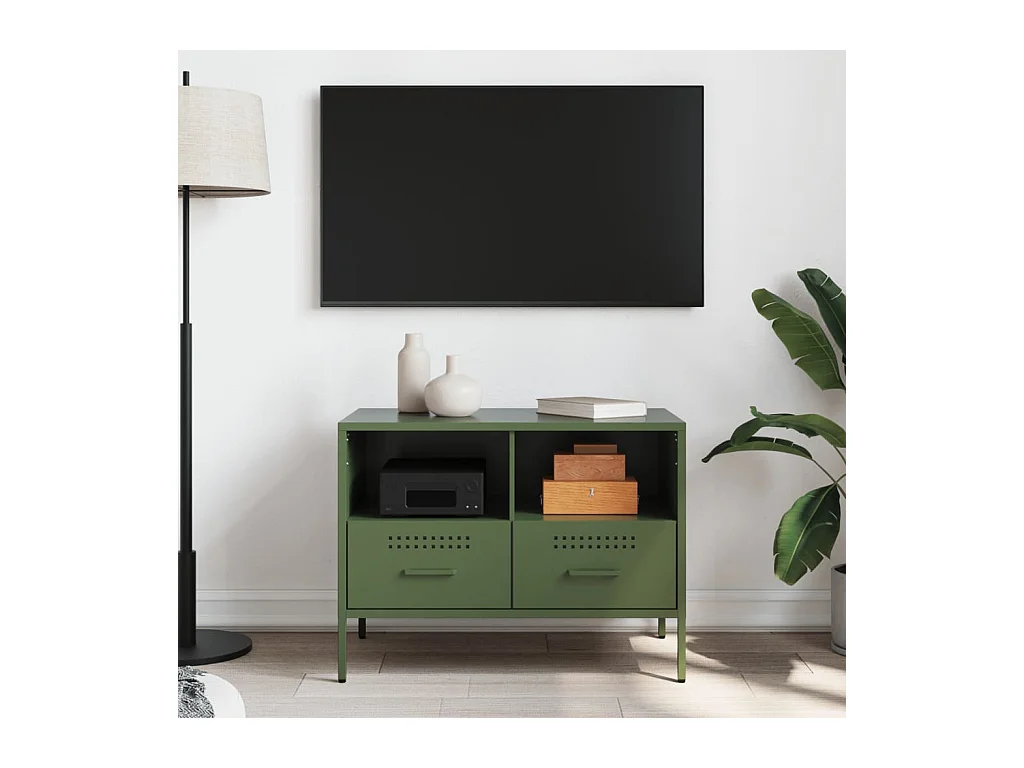 Dundrum  Meuble TV vert olive 68x39x50,5 cm acier