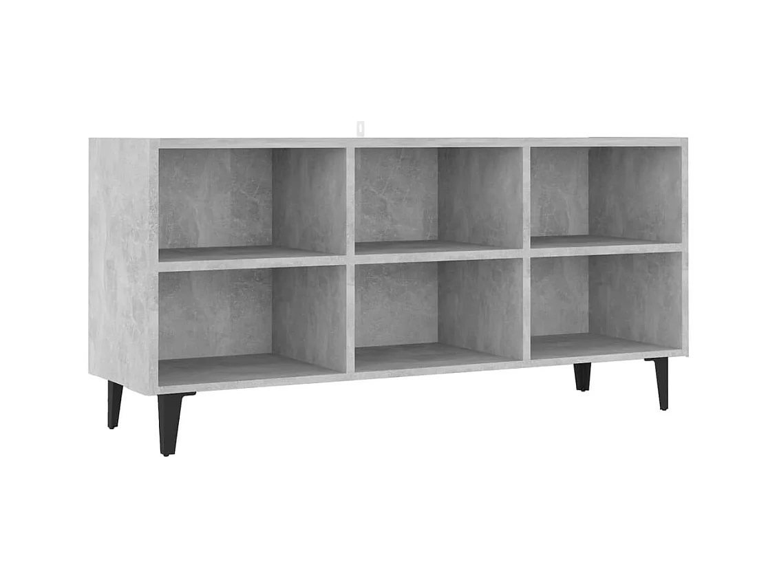 Eadestown  Meuble TV avec pieds en métal Gris béton 103,5x30x50 cm