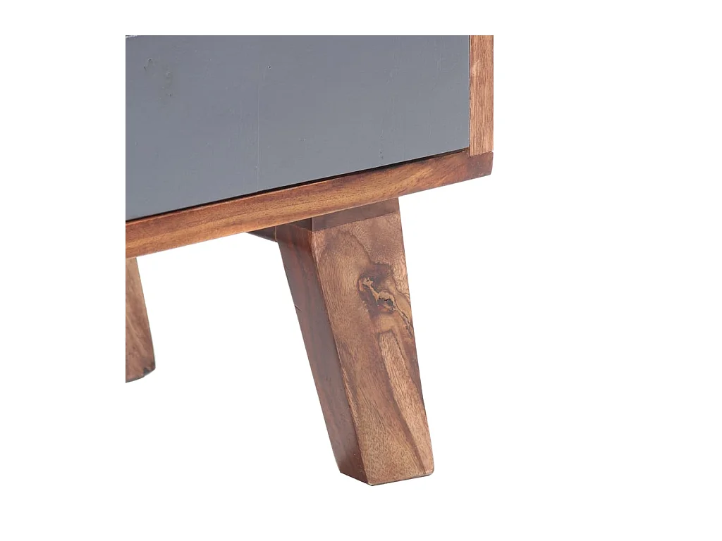 Garden Furniture -  Meuble TV gris 140x30x45 cm bois solide