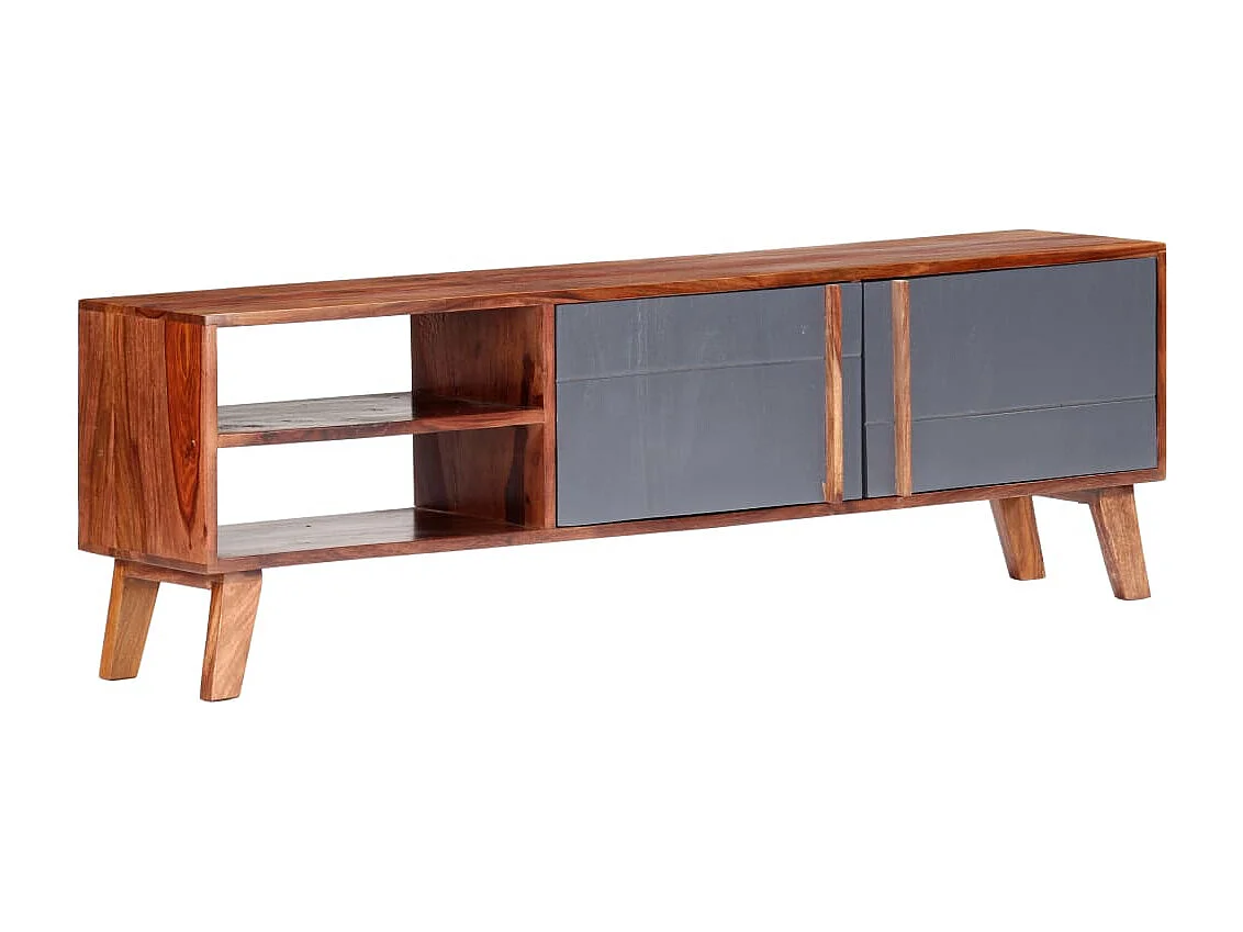 Garden Furniture -  Mueble para TV madera maciza gris 140x30x35 cm