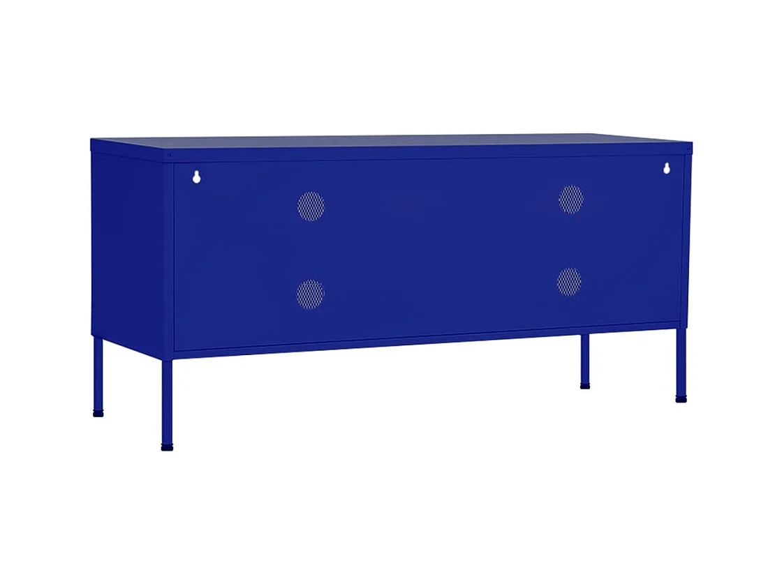 Jennica  Meuble TV Bleu marine 105x35x50 cm Acier